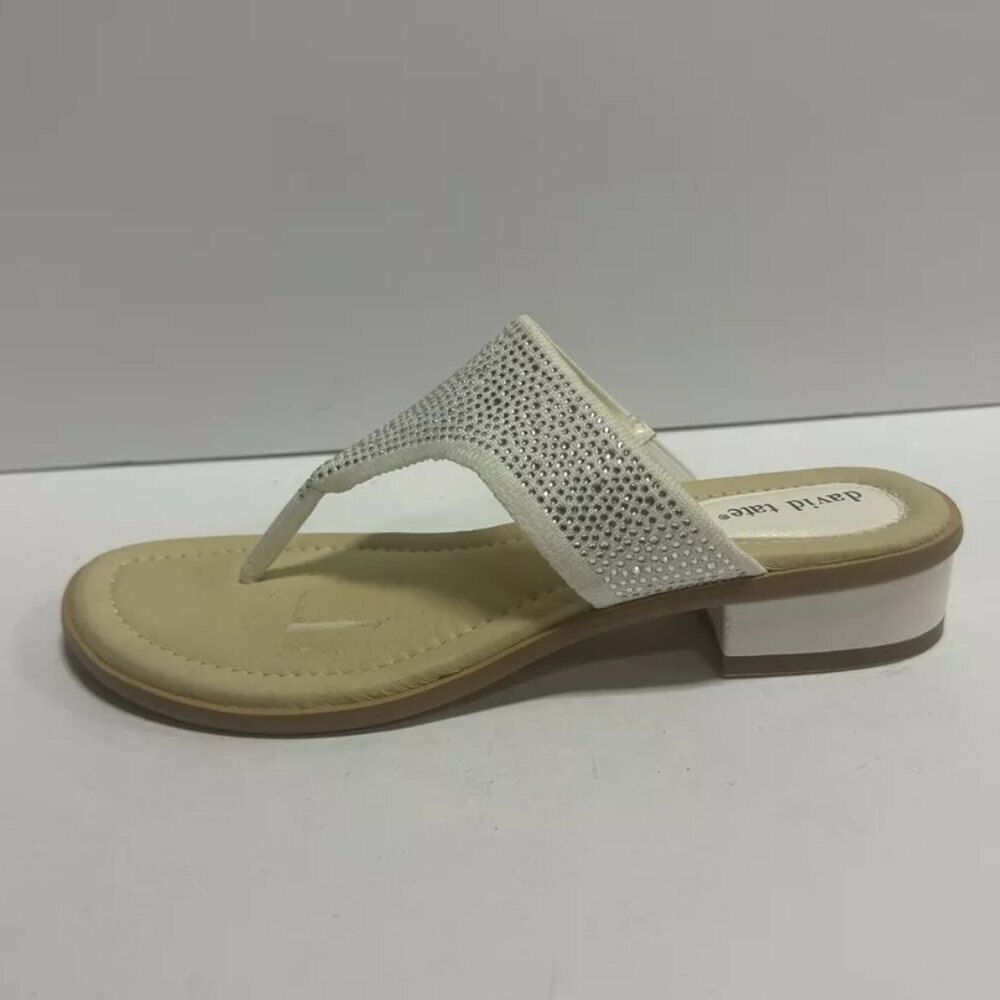 David Tate Womens Pierce Sandal White Size 9W
